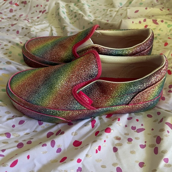 Vans Classic Slip on Rainbow Glitter never worn - Picture 6 of 6